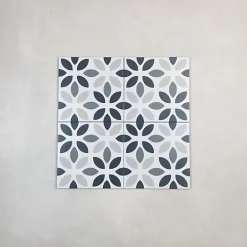 Les Carreaux De Jean  Carrelage Imitation Carreaux de Ciment LA MADELEINE 20x20 Lyla Noir - Les Carreaux de Jean