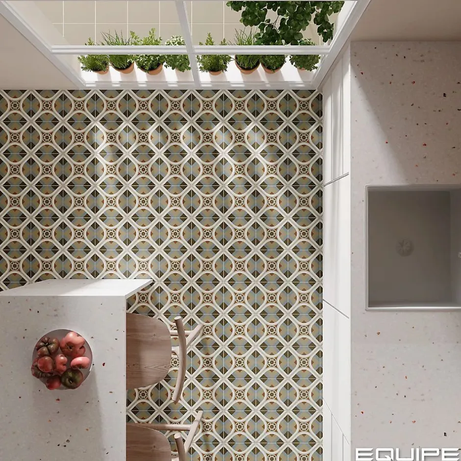 Carrelage Imitation Carreaux De Ciment 20x20 RIVOLI Cinque - Les Carreaux de Jean-Les Carreaux De Jean Sale