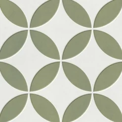 Les Carreaux De Jean  Carrelage Imitation Carreaux De Ciment 22,3x22,3 MAYARI Green Petals - Les Carreaux de Jean
