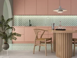 Les Carreaux De Jean  Carrelage Imitation Carreaux De Ciment 22,3x22,3 MAYARI Green Petals - Les Carreaux de Jean