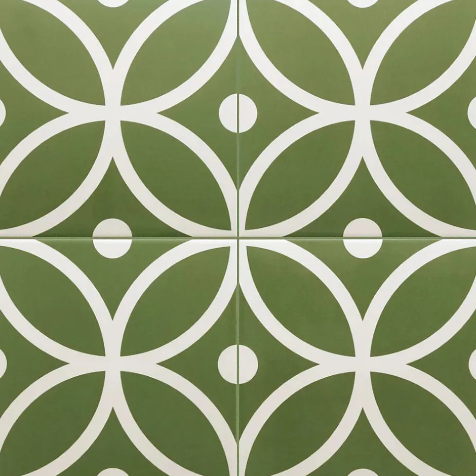 Les Carreaux De Jean Carrelage Imitation Carreaux De Ciment 20x20 RIVOLI Bergen Verde - Les Carreaux de Jean