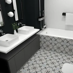 Carrelage Imitation Carreaux de Ciment LA MADELEINE 20x20 Flavie Bleu - Les Carreaux de Jean-Les Carreaux De Jean  Hot