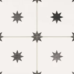 Carrelage Imitation Carreaux de Ciment Blanc Étoile STAR 44x44 White- Les Carreaux de Jean-Les Carreaux De Jean 