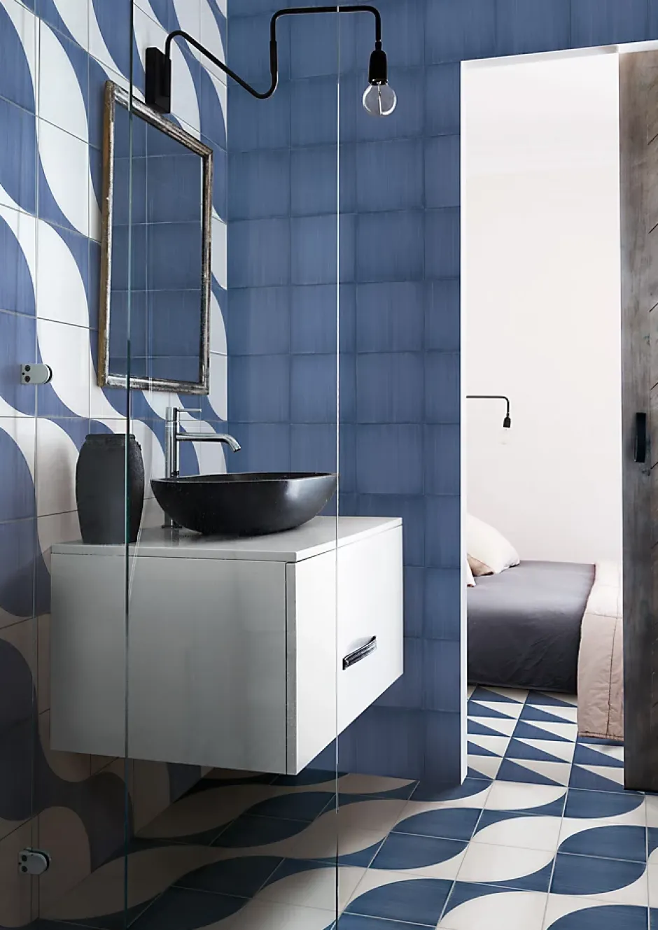 Carrelage Imitation Carreaux De Ciment 20x20 SCENARIO Tappeto 2B Blu - Les Carreaux de Jean-Les Carreaux De Jean Online