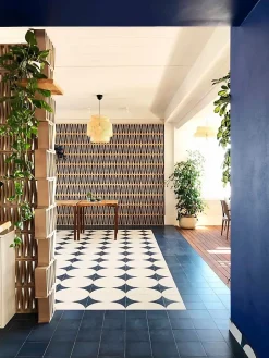 Carrelage Imitation Carreaux De Ciment 20x20 SCENARIO Tappeto 2B Blu - Les Carreaux de Jean-Les Carreaux De Jean Online