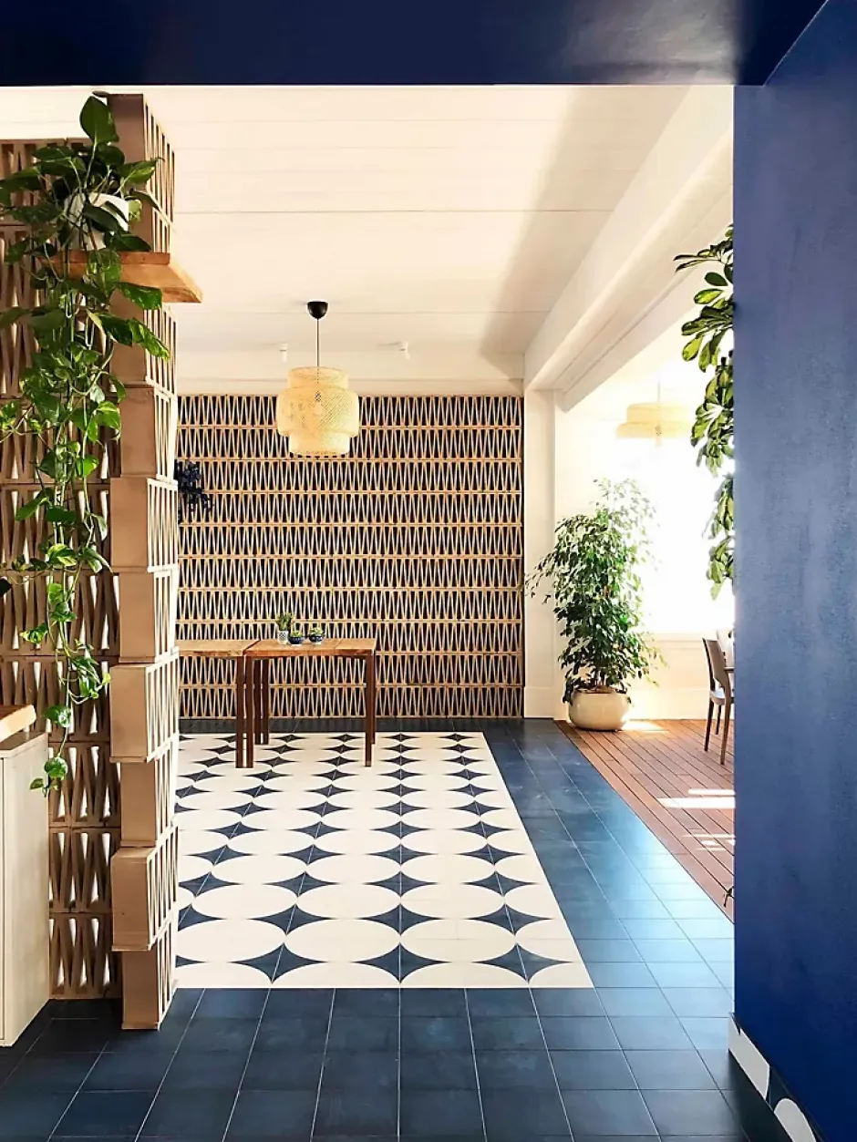 Carrelage Imitation Carreaux De Ciment 20x20 SCENARIO Tappeto 2B Blu - Les Carreaux de Jean-Les Carreaux De Jean Online