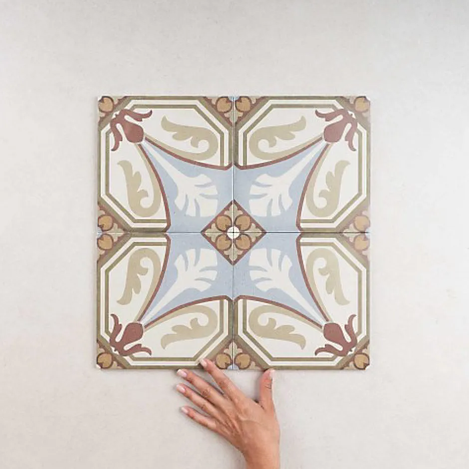 Gioia Materia Carrelage Imitation Carreaux de Ciment ART NOUVEAU DECOR 20x20 Viena Colour - Les Carreaux de Jean