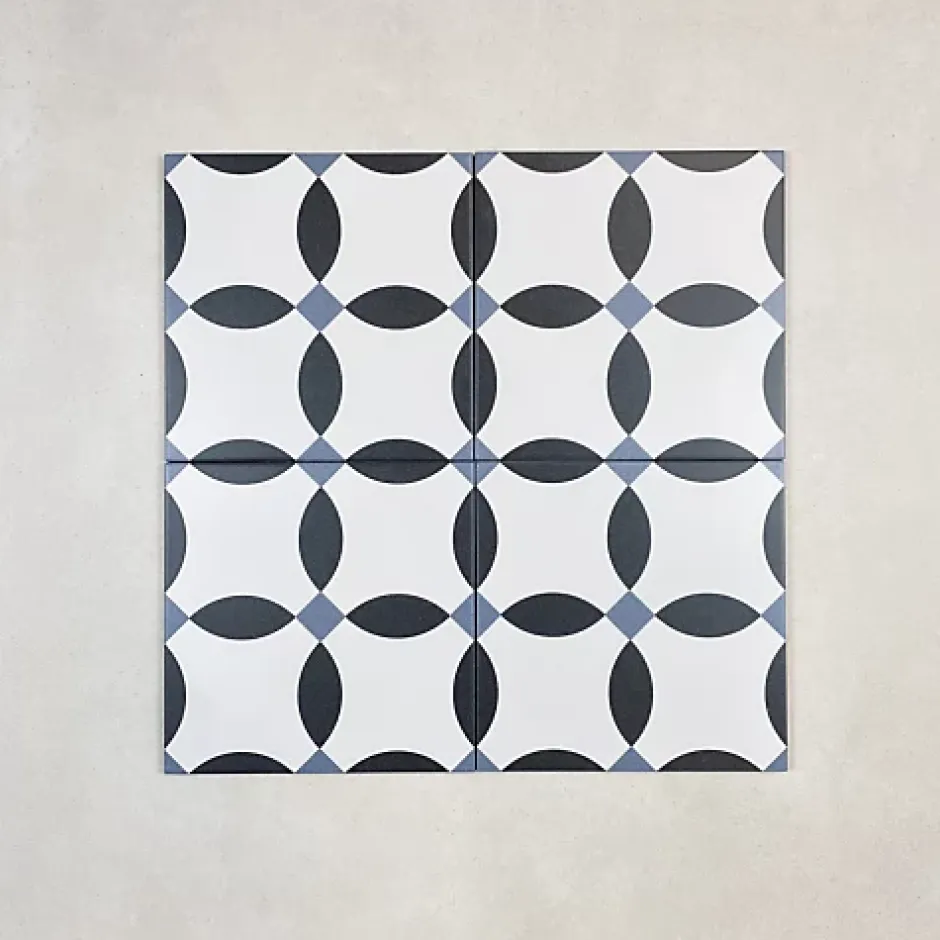 Carrelage Imitation Carreaux de Ciment LA MADELEINE 20x20 Chere Noir - Les Carreaux de Jean-Les Carreaux De Jean Online