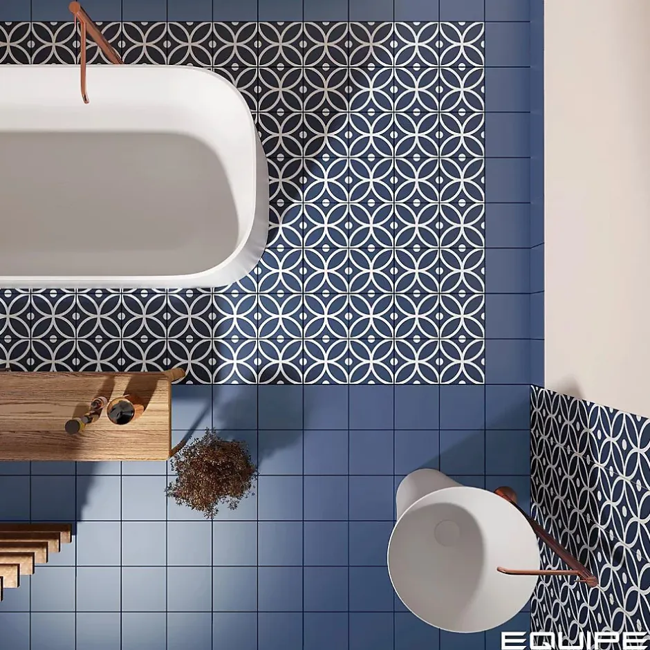 Carrelage Imitation Carreaux De Ciment 20x20 RIVOLI Bergen Azul - Les Carreaux de Jean-Les Carreaux De Jean Clearance