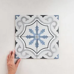 Carrelage Imitation Carreaux de Ciment FLEUR 15x15 Lou - Les Carreaux de Jean-Les Carreaux De Jean  Clearance