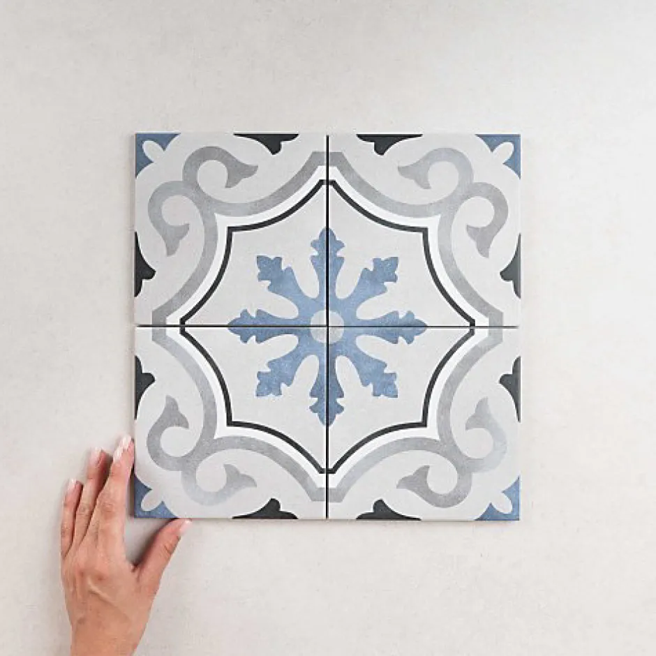 Carrelage Imitation Carreaux de Ciment FLEUR 15x15 Lou - Les Carreaux de Jean-Les Carreaux De Jean Clearance