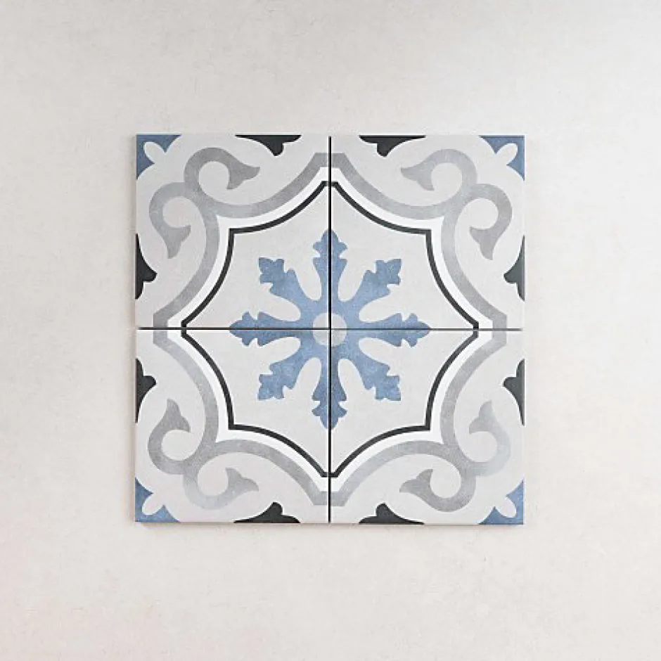 Carrelage Imitation Carreaux de Ciment FLEUR 15x15 Lou - Les Carreaux de Jean-Les Carreaux De Jean Clearance