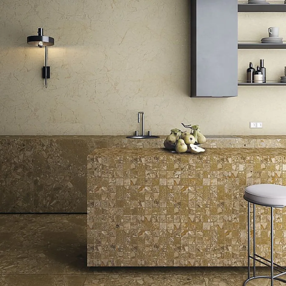 Carrelage Imitation Pierre Crema blanc 80x80 cm-Tinker Online