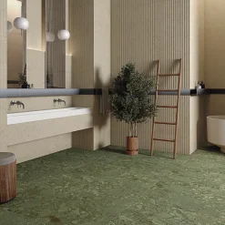 Carrelage Imitation Pierre Crema vert 80x80 cm-Tinker Online