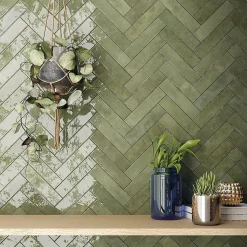 carrelage imitation zellige 6x24.6 cm sage green-Concept Mosaïque Discount