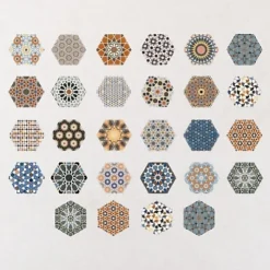 Carrelage interieur Imitation Carreaux de Ciment ANDALUSI MIX 28,5x33 - Les Carreaux de Jean-Les Carreaux De Jean  Online