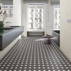 Eiffel art construction Carrelage intérieur / extérieur effet ciment 20x20 cm BALI Tuban antracita