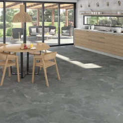 Eiffel art construction Carrelage intérieur et extérieur sol effet pierre granite bali gris anthracite 60x60 cm TEPUY R BASALTO