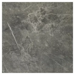 GoodHome Carrelage intérieur sol et mur gris foncé effet marbre brillant L.59.5 x l.59.5 cm x ép.9 mm, Ultimate Marble