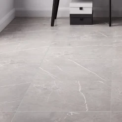 GoodHome Carrelage intérieur sol et mur effet marbre gris mat L.59.5 x l.59.5 cm x ép.9 mm, Ultimate Marble