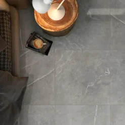 GoodHome Carrelage intérieur sol et mur effet marbre gris mat L.59.5 x l.59.5 cm x ép.9 mm, Ultimate Marble