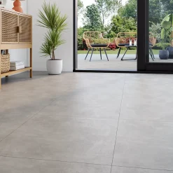 Carrelage intérieur sol et mur en grés cérame émaillé Prisma perla effet pierre matifié 60x60 cm