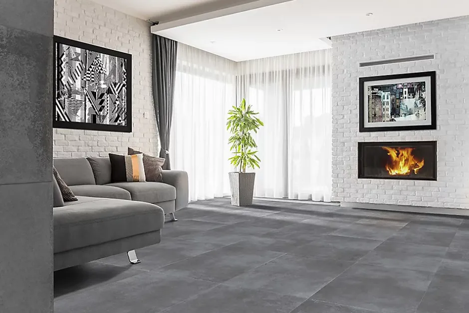 Carrelage Loft EK Ash - Mat 120 x 120cm ( vendu par boite de 2,88 m² )-Energie Ker