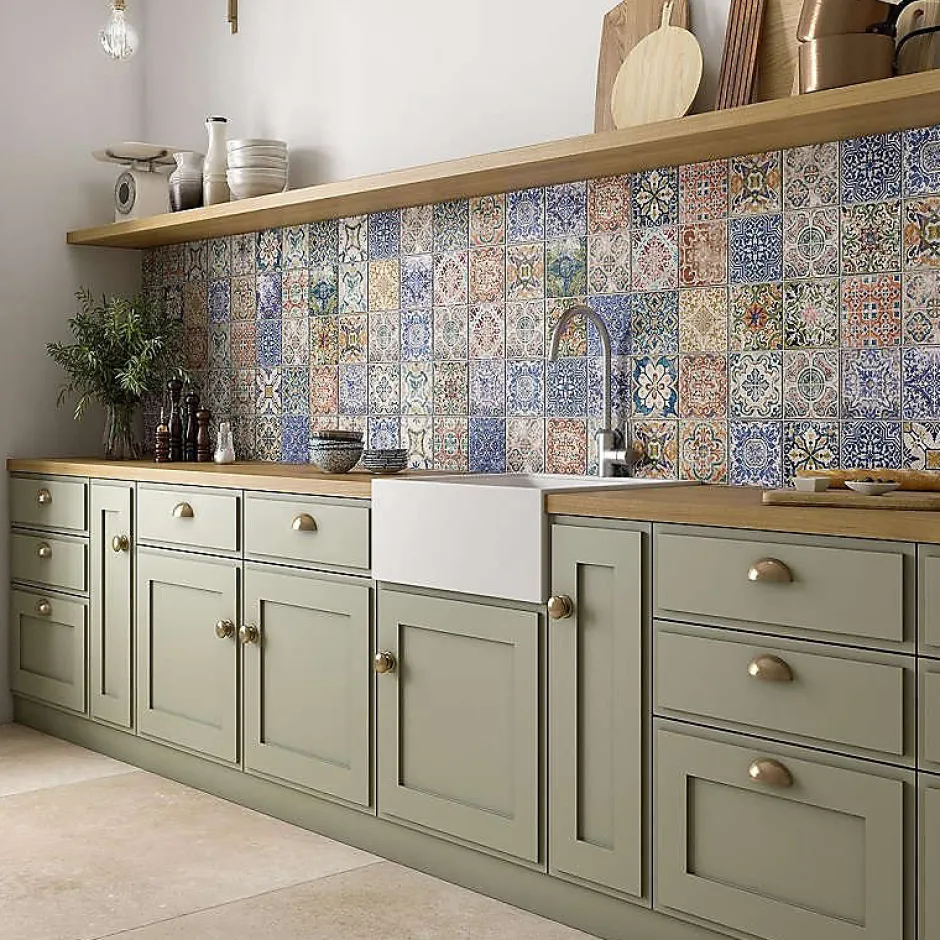 Concept Mosaïque Carrelage mix santacruz 15x15 cm effet carreaux ciment vieilli