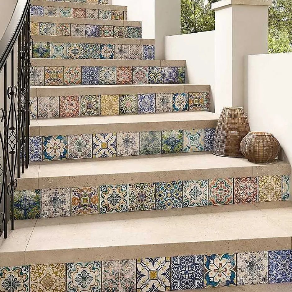 Concept Mosaïque Carrelage mix santacruz 15x15 cm effet carreaux ciment vieilli