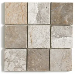 Carrelage mosaïque / Plaque de mosaïque mur et sol en marbre naturel coloris blanc mat - 30 x 30 cm-Pegane Online