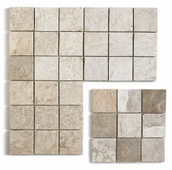Carrelage mosaïque / Plaque de mosaïque mur et sol en marbre naturel coloris blanc mat - 30 x 30 cm-Pegane Online