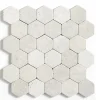 Carrelage mosaïque / Plaque de mosaïque mur et sol en marbre naturel coloris blanc - 33 x 33 cm-Pegane New