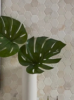 Carrelage mosaïque / Plaque de mosaïque mur et sol en marbre naturel coloris blanc - 33 x 33 cm-Pegane New