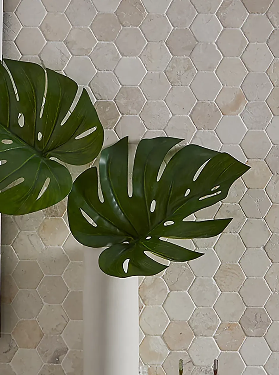 Carrelage mosaïque / Plaque de mosaïque mur et sol en marbre naturel coloris blanc - 33 x 33 cm-Pegane New