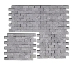 Carrelage mosaïque (Boite de 1m²) /Plaque de mosaïque mur et sol en marbre naturel coloris gris clair - 30 x 30 cm-Pegane Outlet