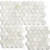 Carrelage mosaïque (Boite de 1m²) /Plaque de mosaïque mur et sol en marbre naturel coloris blanc - 33 x 33 cm-Pegane