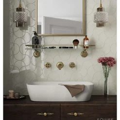 Aelle Carrelage Carrelage mur écaillon de poisson uni beige brillant 10,6x12 cm SCALE FAN CREAM