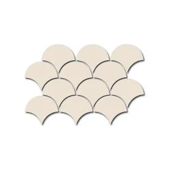 Aelle Carrelage Carrelage mur écaillon de poisson uni beige brillant 10,6x12 cm SCALE FAN CREAM