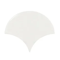 Aelle Carrelage Carrelage mur écaillon de poisson uni blanc brillant 10,6x12 cm SCALE FAN WHITE