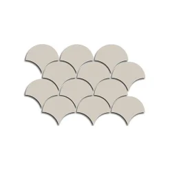 Aelle Carrelage Carrelage mur écaillon de poisson uni beige brillant 10,6x12 cm SCALE FAN GREIGE