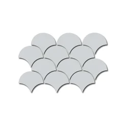 Carrelage mur écaillon de poisson uni bleu brillant 10,6x12 cm SCALE FAN SKY BLUE-Aelle Carrelage New