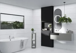 Carrelage mur effet lisse blanc BRANO l.30 x L.60 cm Mat-Limcaro Clearance