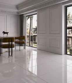 Carrelage mur effet lisse blanc BRILLO l.30 x L.60 cm Brillant-Limcaro New