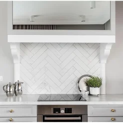 Aelle Carrelage Carrelage mur effet marbre blanc brillant 7,5x30 cm CARRARA