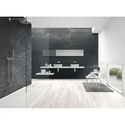 Aelle Carrelage Carrelage mur effet métal anthracite décoratif palletté 30x120 cm IONIC IMPACT STEEL