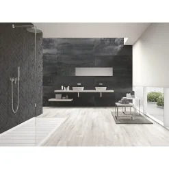 Aelle Carrelage Carrelage mur effet métal anthracite 30x120 cm IONIC STEE