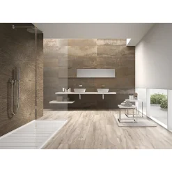 Carrelage mur effet métal cuivre décoratif palletté 30x120 cm IONIC IMPACT COPPER-Aelle Carrelage Online