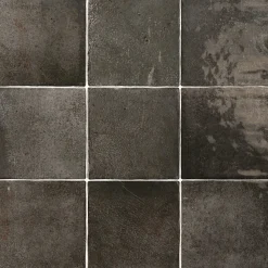 Aelle Carrelage Carrelage mur effet pierre noir 10x10 cm brillant - VERTICALE SOOT