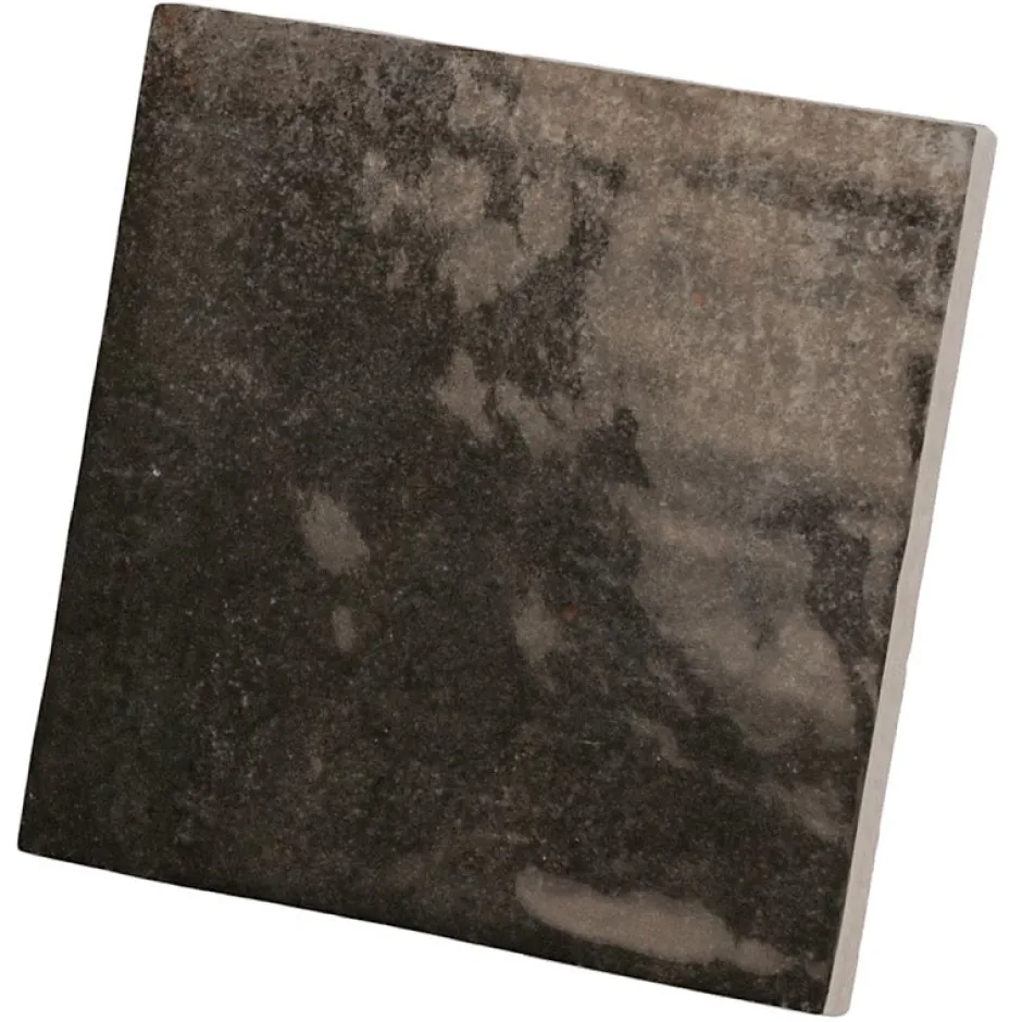 Aelle Carrelage Carrelage mur effet pierre noir 10x10 cm brillant - VERTICALE SOOT