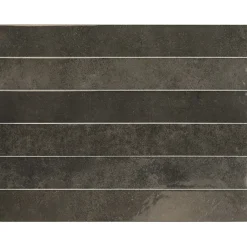 Carrelage mur effet pierre noir 5x40 cm brillant - VERTICALE SOOT-Aelle Carrelage Online